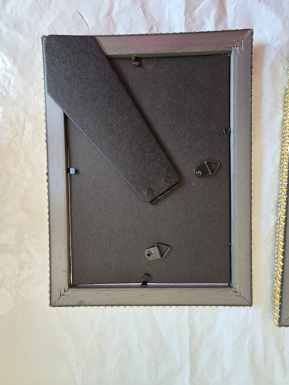 Gold Beaded 5x7 Photo Frame - Elegant Home Accent New Handmade 2 Piece